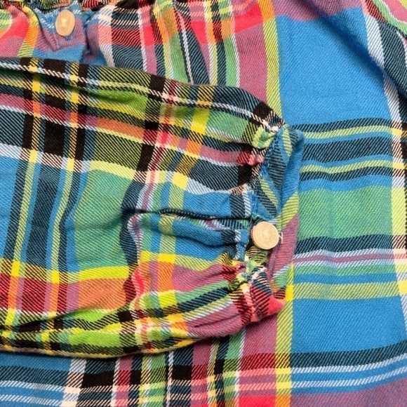 Ralph Lauren Girls Blue Plaid Tunic Peasant Boho Loose Fit Top 18 Months - Picture 3 of 12